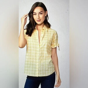 PAIGE Women’s Yellow and white checked‎ shirt
